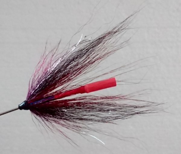 Nr 44 Röd Svart Bucktail Rosa Silver glitter